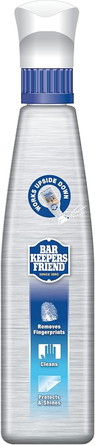 Bar Keepers Friend Stainless Steel Cleaner and Polish Spray (2 x 25.4 oz) Removes Oily Fingerprints, Hard Water Stains, Grime & Food Debris without Scratching or Dulling Appliances & Surfaces