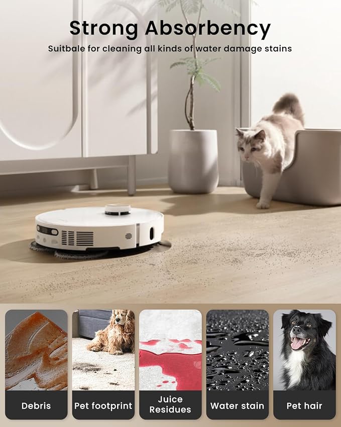 6Pack QV35A Mop Pads and High Efficiency Filters For Roborock Qrevo Pro,Qrevo MaxV,Qrevo Plus,Qrevo Curv, Qrevo Edge,Qrevo Edge S5A Robot Vacuum,Spare Accessories Kit with 4 Mop Pads,2 Washable Filter
