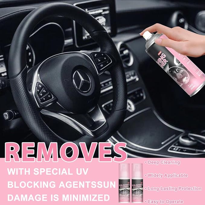 Timeno 2026 New Polishing Cleaner Car Interior, Interior All Purpose Car Cleaner for Rubber, Leather (2)