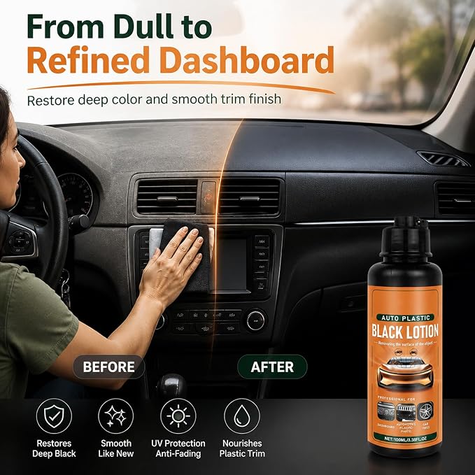 Auto Plastic Restorer Kit - Plastic Restorer Kit for Car, Auto Plastics Black Lotion (3PCS)
