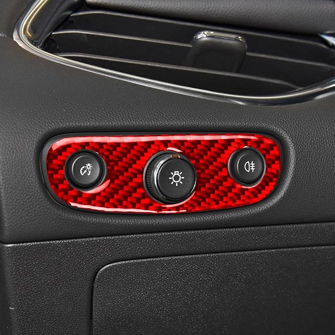 Real Carbon Fiber Trim for Chevy Malibu 9th Gen Accessories | for 2016-2024 Headlight Switch Control Panel Frame Sticker Interior Thick Overlay Decal