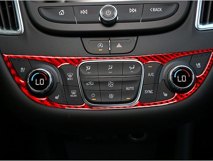 Real Carbon Fiber Trim for Chevy Malibu 9th Gen Accessories | for 2016-2024 Central Console Button Panel Trim Sticker Interior Thick Overlay Decal