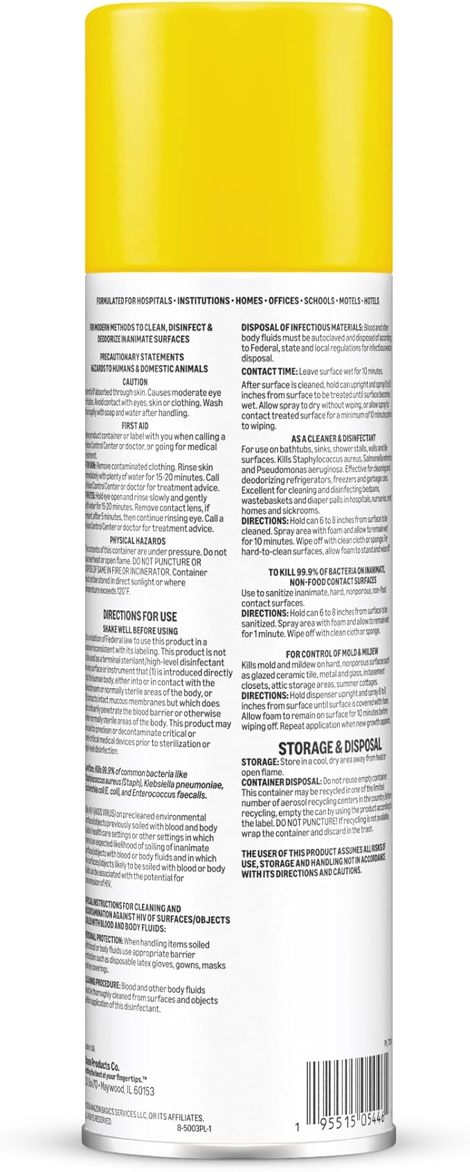 Amazon Basics Bathroom Cleaner Disinfectant, Foaming Action, Lemon Scent, Kills 99.9% Of Bacteria, 22 OZ, Pack of 1