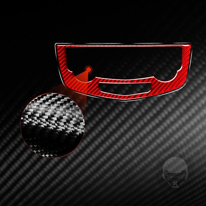 Red Real Carbon Fiber Trim for Nissan Rogue Accessories | for 2014-2020 / Rogue Sport 2017-2022 Air Conditioner A/C Button Panel Sticker Interior Thick Overlay Decal