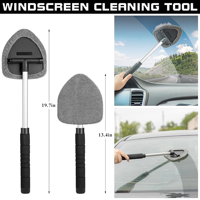 40Pcs Car Wash Detailing Kit Cleaning Kits with Foam Gun Sprayer Vacuum with Long Cord Drill Brush Large Wash Mitt Towels Complete Interior Exterior Car Washing Supply Set Black
