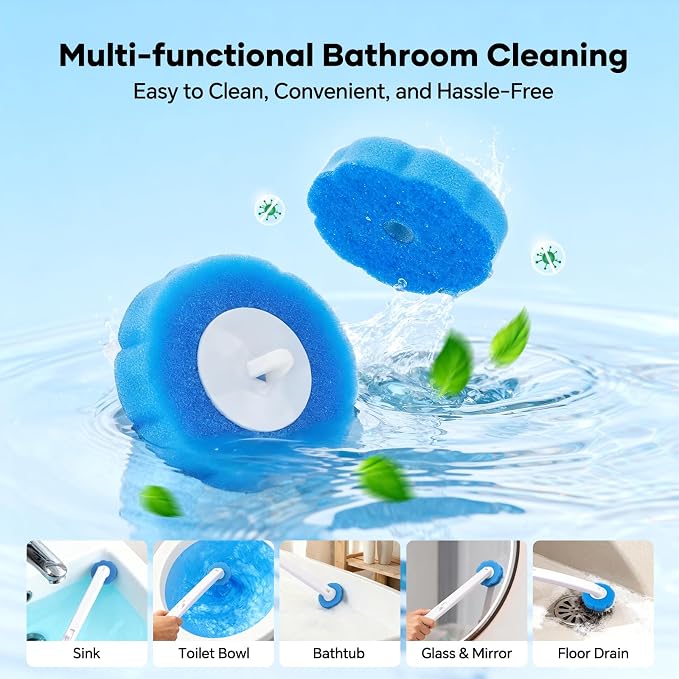 2 Pack Disposable Toilet Brush and Holder Set, Wall Mounted Toilte Wand Kit, Disposable Bowl Ceaner Wand and Caddy with 96 Refills for Closestool Cleaning