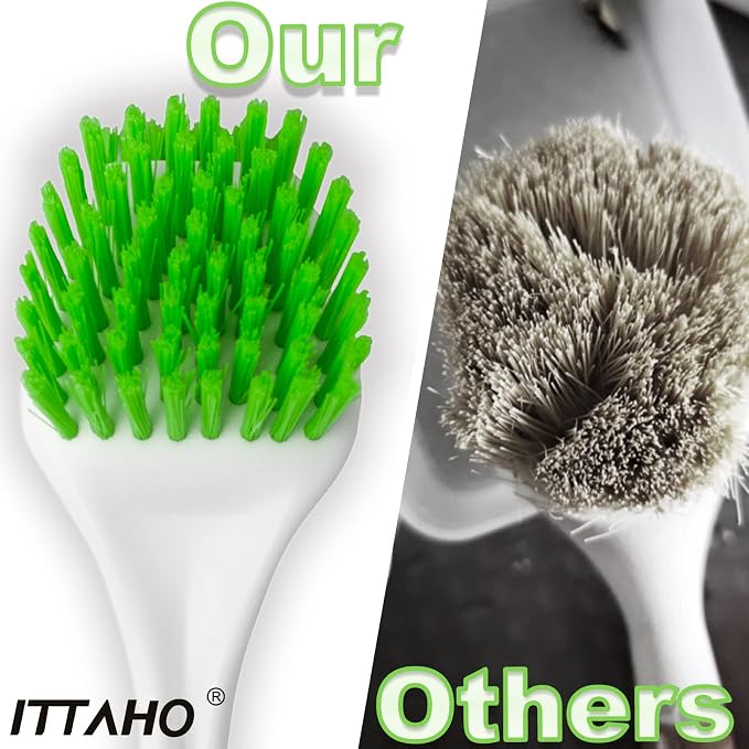 3 Pack Dish Brush,Dish Scrub Brush, Kitchen Scrub Brush for Cleaning Dishes, Double Sided Bristles Scrubber Cleaner for Dishes,Sink,Pots,Pans,Bathroom Shower,Tile,Tubs