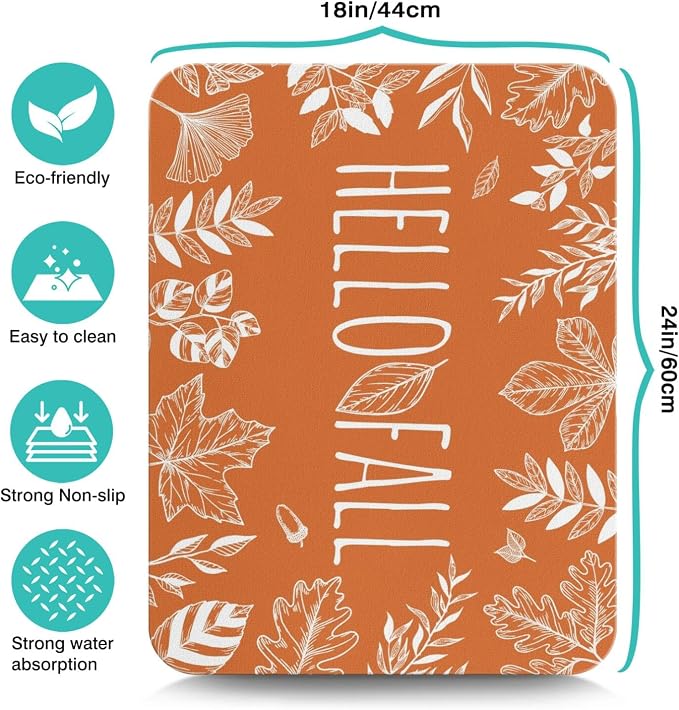 Fun Coffee Mat 24inx18in,Coffee Bar Mat for Countertops,Absorbent Hide Stain Anti-Slip Coffee Bar Accessories Fit Under Coffee Machine Mat,dish Drying Mats for Kitchen