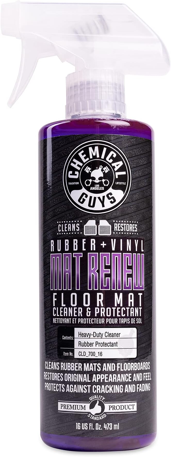 Chemical Guys, Mat Renew Rubber & Vinyl Mat Cleaner & Protectant, 16 oz | Cleans and revives rubber mats, liners and running boards, restoring a factory look with a protective finish