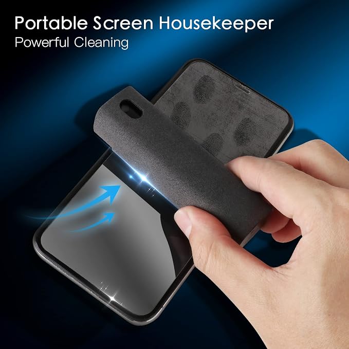 AKARY Screen Cleaner - All in One Touchscreen Mist Cleaner, Fingerprint-Proof for Phones, Pads, Laptops & Monitors (Black) (Screen Cleaner (Black))