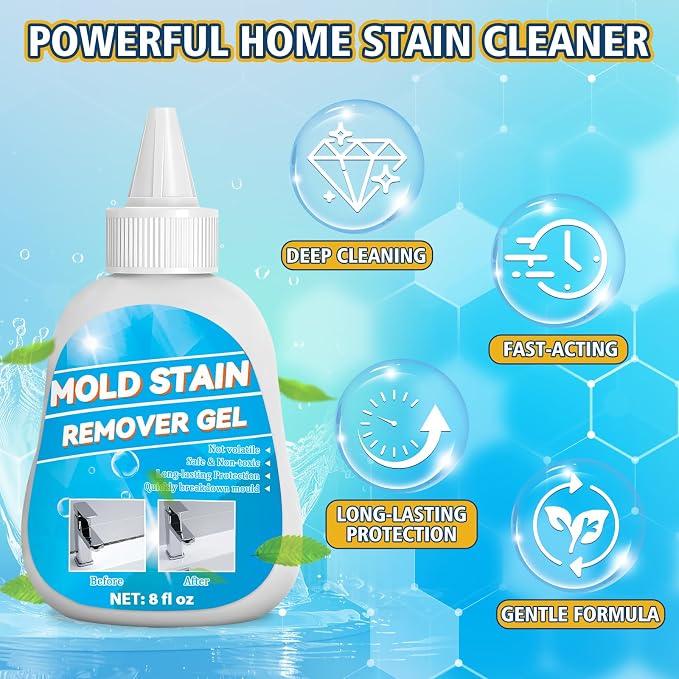 Home Stain Cleaner Gel, Heavy Duty Washing Machine Cleaner, Multifunctional Stain Remover, Deep Cleaning for Washing Machine Gasket, Bathroom, Grout, Tile, Shower, Sink, Caulk (8 FL OZ)
