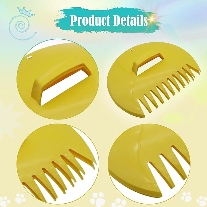 Leaf Grabbers Handheld Lightweight Multifunctional Gardening Tool Hand Rakes for Yard Lawn Debris, Round Yellow