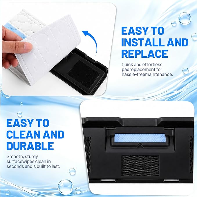 32 PCS Disposable Mop Replacement Pads for Shark VACMOP VM252 VM401 VM180 | Hard Floor Mop Pads Refills With 1 Upgraded Dirt Chamber and 4 Filter, for All Sealed Floors, 32+4+1 Pack