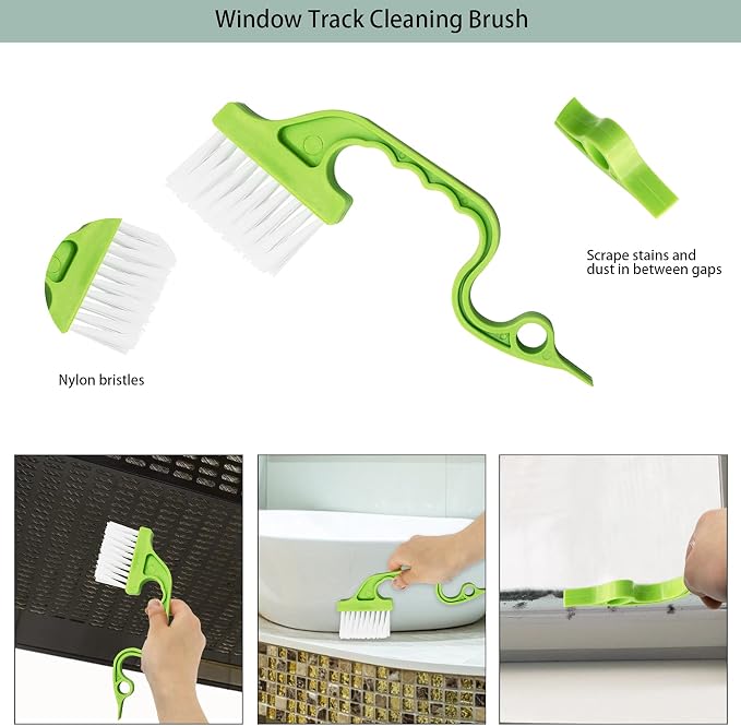 Openfly Venetian Blind Cleaner Duster Tool, Hand-held Window Shutters Duster, Window Blind Cleaning Tool, Groove Gap Cleaning Brush for Blind, Air Conditioner, Car Vents, Fan, Door Window Track- 8Pack