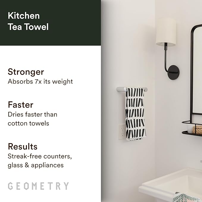 GEOMETRY Kitchen Tea Towels - Quick Dry Microfiber Dish Towels for Kitchen All Lined Up, 18" x 30" 1 Pack