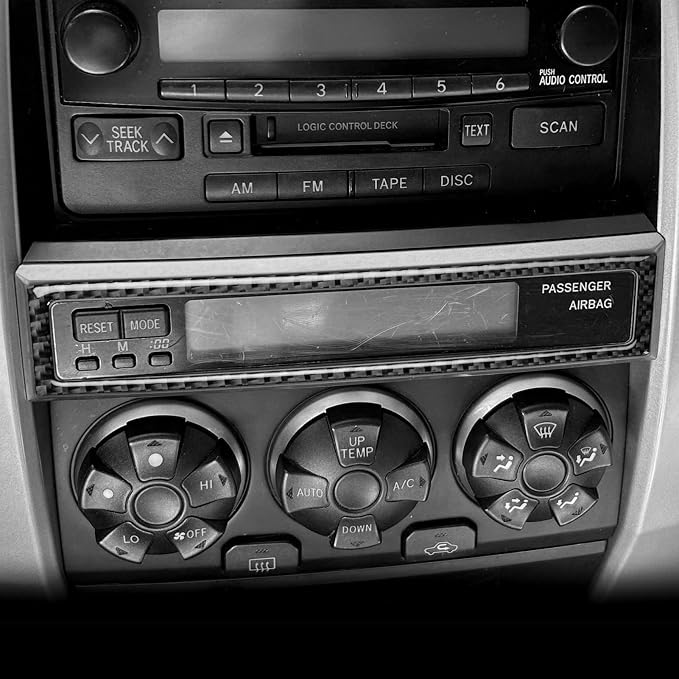 Interior Trim Stickers Fit for Toyota 4Runner 2003-2009 Carbon Fiber | for 4 Runner N210 SR5 Sport Limited 2003-2009|Central Console Radio Panel|Thick Overlay|Anti-scratch