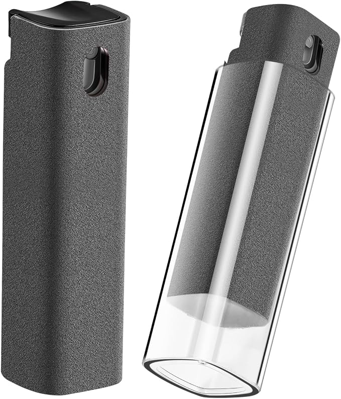 YYTT Touchscreen Screen Cleaner Spray for Phones & Car Touchscreens, (Gray) | Protective Case, Two-in-One Spray & Microfiber Cloth, Streak-Free Finish, Ideal for Phone, Laptop, MacBook & Car Touchscreens