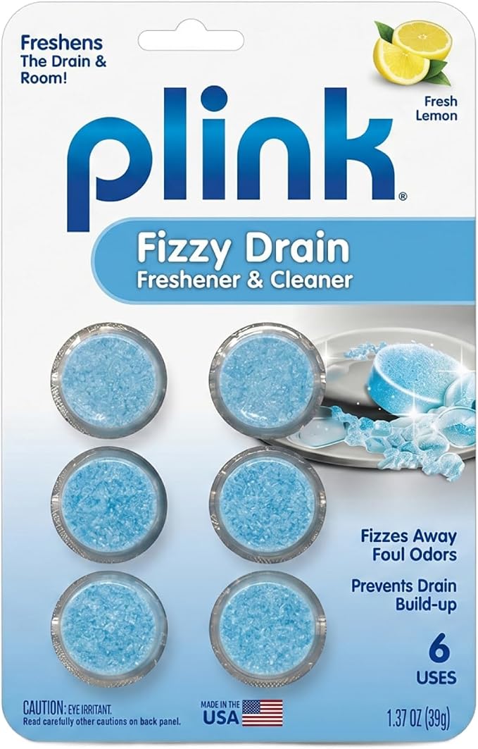 Plink Cleaning Kit Garbage Disposal Cleaner and Deodorizer 10 Capsules Fizzy Drain Freshener and Cleaner 6 Tablets Lemon Scent