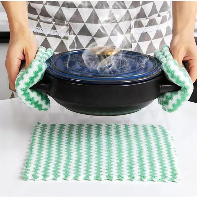 21 Pack Kitchen Towels Dish Towels Microfiber Cleaning Cloths – Ultra-Soft, Absorbent & Reusable 10" x 10" Lint Free Cloths Microfiber Cleaning Rags Reusable Washcloths for Furniture, Car, Tea, Bowl.