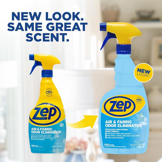 Zep Air and Fabric Odor Eliminator and Freshener - 32 oz (Pack of 12) ZUAIR32 - Neutralizes Tough Unwanted Odors on Contact. Refresh Your Home, Office and Business
