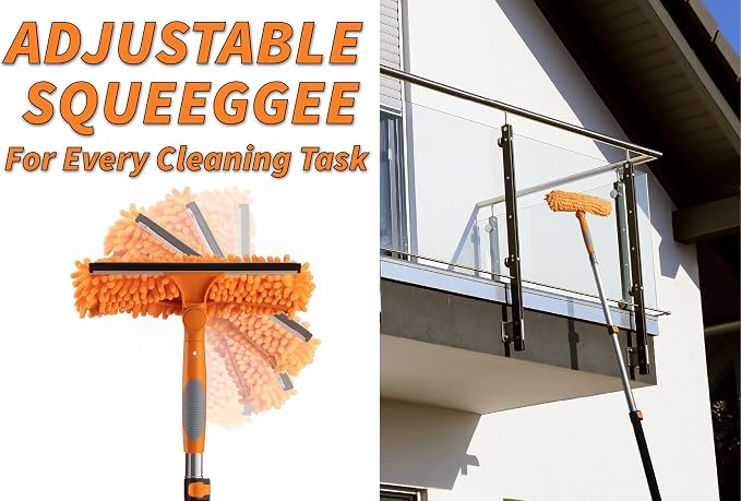 1.5-3 Window Squeegee for Home with Extension Pole | Glass Cleaner Tool for Window Cleaning // Car Squeegee for Window Cleaning // Best Tool to Clean Windows Outdoor and Indoor