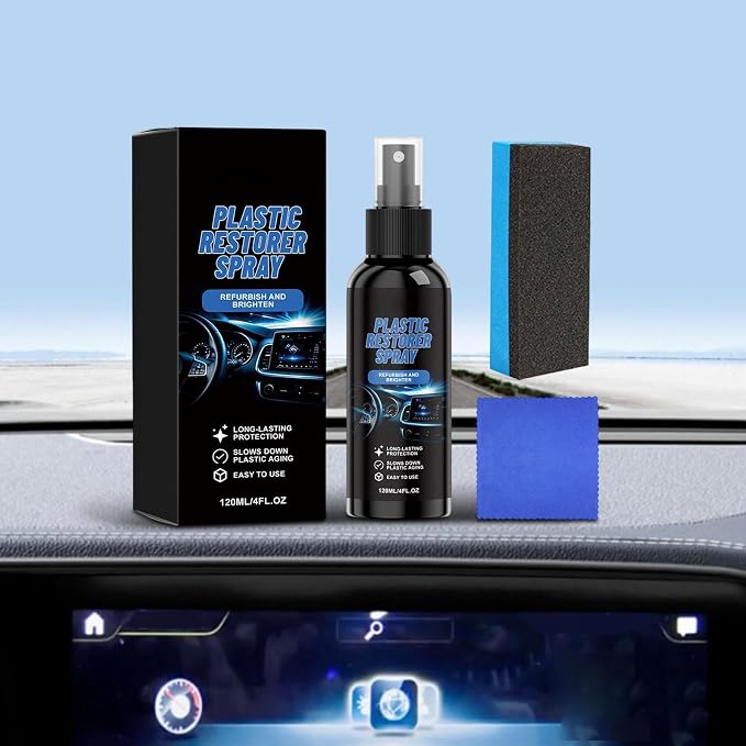 Car Interior Cleaner Coating Polishing Repair | 120ml Trim Restorer Dust Spray for Automotive Truck SUV Sedan Exterior Bumper Door Panels Dashboard Seat