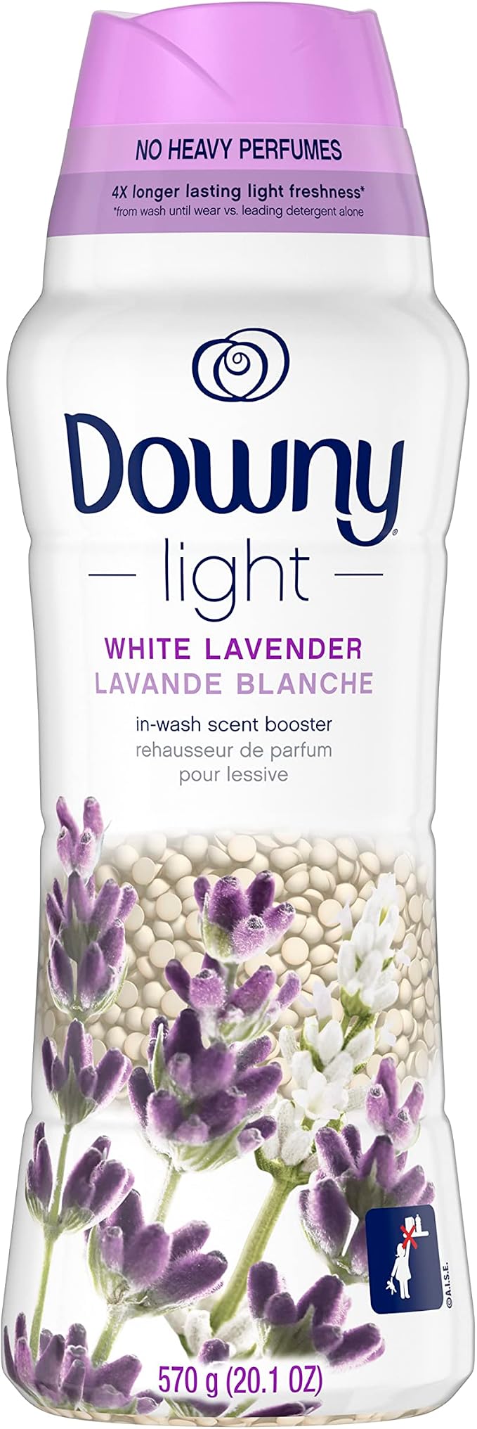 Downy Light Laundry Scent Booster Beads for Washer, White Lavender, 20.1 oz, with No Heavy Perfumes
