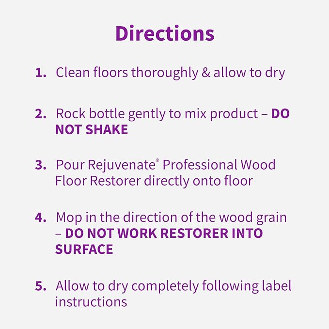 Rejuvenate Professional Wood Floor Restorer Fills Scratches, Shines And Protects Wood Flooring For A Matte Satin Shine, 32 Ounces | 1-Coat Application Fills Scratches, Shines & Protects Hardwood Floors, Leaves A Satin Finish, Safe For Pets & Kids