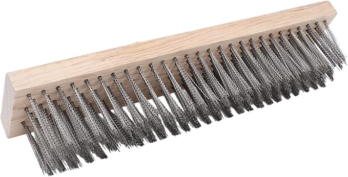 Fafeicy Floor Scrub Brush Heavy Duty Stainless Steel 30cm for Driveway Patio Deck Tile Cleaning for Homeowners