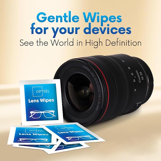 OPTEEL Screen Cleaner Wipes – Quick Dry, Streak-Free Screen Wipes for Electronics, Phones, Computers, Cameras, and All Lenses, Soft & Gentle, 300ct, Pre-Moistened & Individually Wrapped