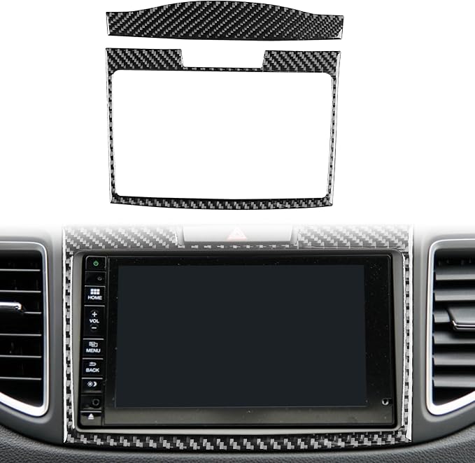 Real Carbon Fiber Trim for Honda CRV Accessories | for CR-V 2012 2013 2014 2015 2016 Central Console CD Player Panel Sticker Interior Thick Overlay Decal - B