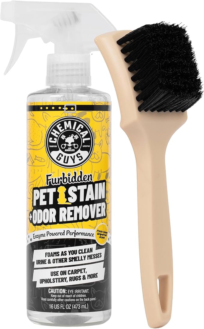 Chemical Guys, Pet Mess Cleaning Kit, Furbidden Cleaner & Interior Brush