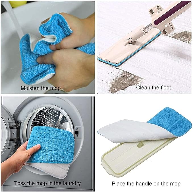 Microfiber Replacement Mop Pads, 18" x 6" Wet & Dry Home & Commercial Cleaning Refills, Colorful Reusable Floor Mop Pads, Washable Floor Cleaning Pads, 6 Pack | 6 Pack Microfiber Replacement Mop Pads, 18" x 6" Cleaning Refills, Colorful Reusable Floor ...