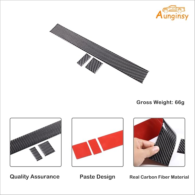 Carbon Fiber Center Control Panel Dashboard Strips Trim Sticker Fit Toyot@a Tundra/Sequoia 2022-2024 Center Console Molding Panel Cover Dashboard Central Control Strip Interior Decorative Accessories