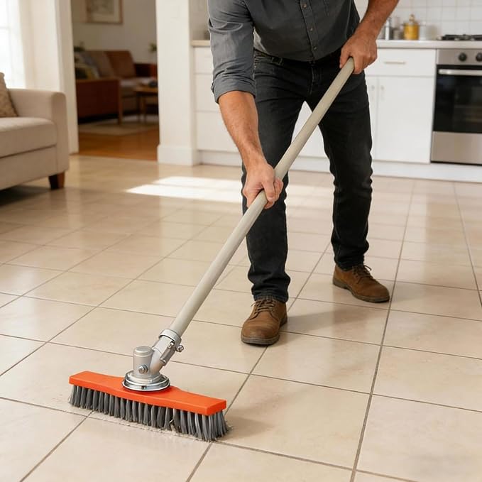 WALFRONT Deck Scrub Brush Outdoor Floor Scrub Brush Heavy Duty Anti Stick Nylon Material for Lawn Patio Driveway Tile Concrete Cleaning