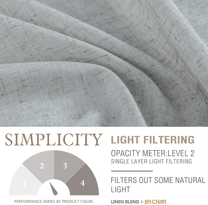 jinchan Lien Tier Curtains and Valances, 26x24, 3 Panels, Grey | Light filtering, rod pocket, cafe curtains, farmhouse, machine washable, small window decor, kitchen, laundry room, RV
