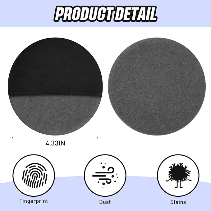 Hahafelt 4 Pcs Car Screen Cleaner Car Touch Microfiber Screen Cleaner Cloth Cleaning Wipes Interior Pad for Vehicle Dashboard LCD Accessories 4.13×4.13 Inches (Round)