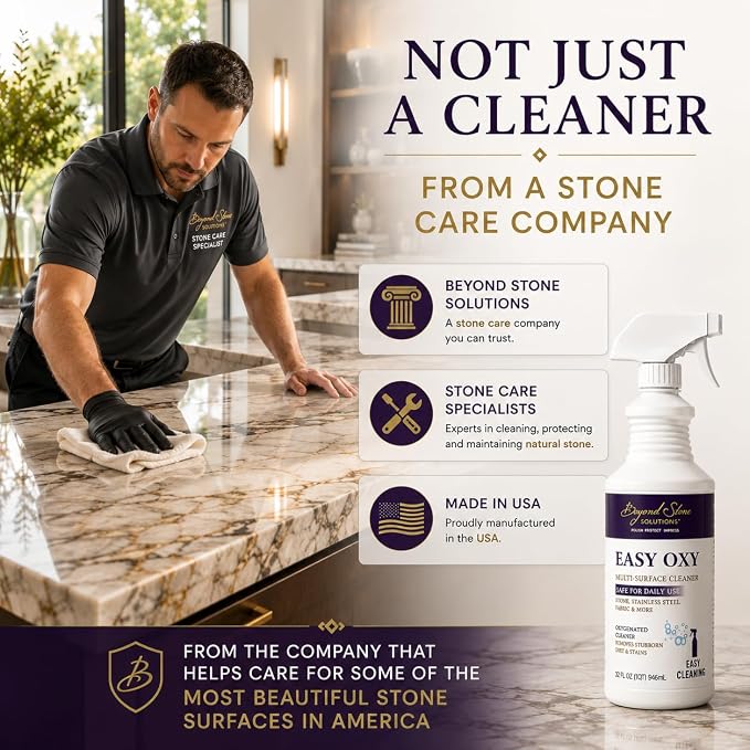 pH Neutral Stone Cleaner for Quartz, Marble, Quartzite & Natural Stone Countertops, Daily Care Formula for Surfaces That Require Special Care, Safe Stone Countertop Cleaner for Everyday Use, 32 oz