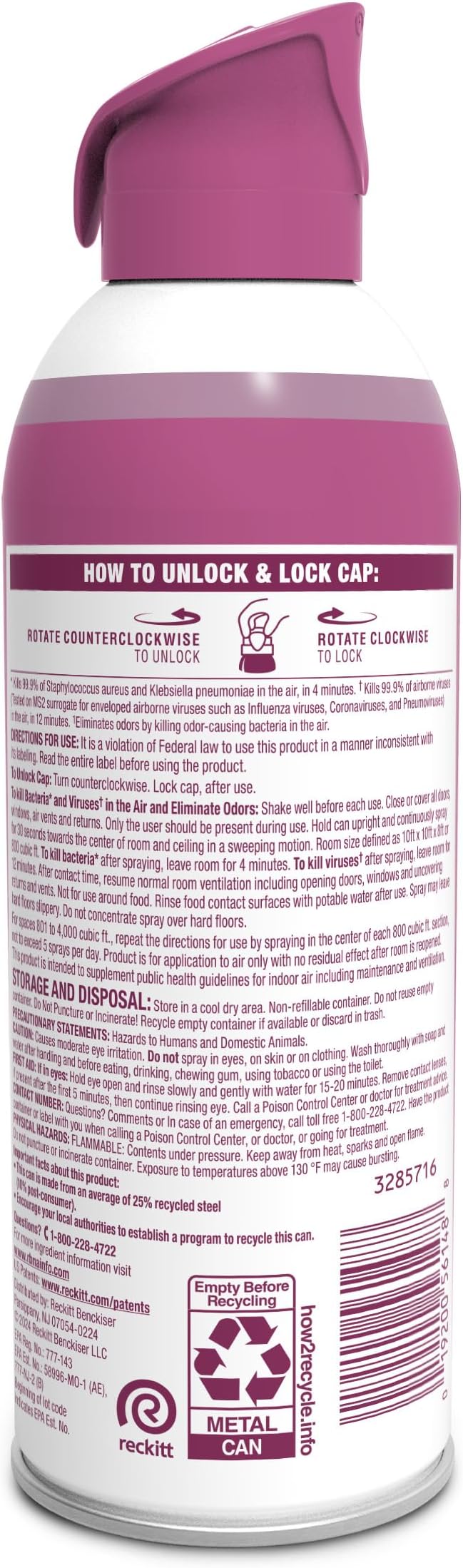 Lysol Air Sanitizer Spray with Bacterial Odor Eliminator for Home & Office, Sanitizing Air Spray, Air Freshener Alternative, Sunkissed Petals Scent, 10 oz (Pack of 3)