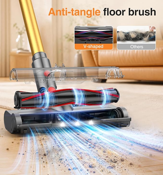 Natrogix Cordless Vacuum Cleaner, Stick Vacuum Cordless Lightweight, 45Mins Runtime, 3 Suction Modes, Smart Display, Wall-Mounted Charging, Vacuum Cleaners for Home Pet Hair, Carpet, Hardwood Floor