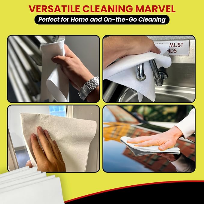 Streak Free/3 Microfiber Glass Cleaning Cloth, 6 Pack, Lint Free & Reusable