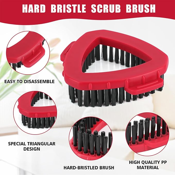 2 Pack Scrub Brush Replacement Head for O Cedar 2-Tanks RinsClean System, Spin Mop Replace Head Base, Shower Floor Scrubber, Hard Bristle Cleaning Brush for Bathroom Kitchen Wall Tile