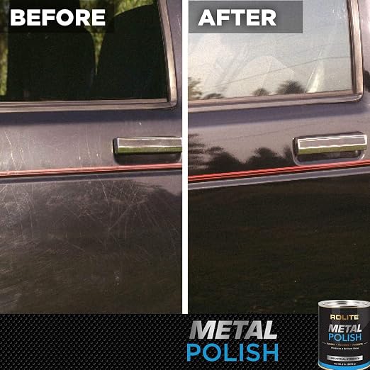 Rolite Metal Polish Paste, 4.5 oz, Industrial Strength Scratch Remover & Cleaner for Aluminum, Chrome, Stainless Steel, Restores Shine to All Metals, Heavy-Duty Polishing Paste