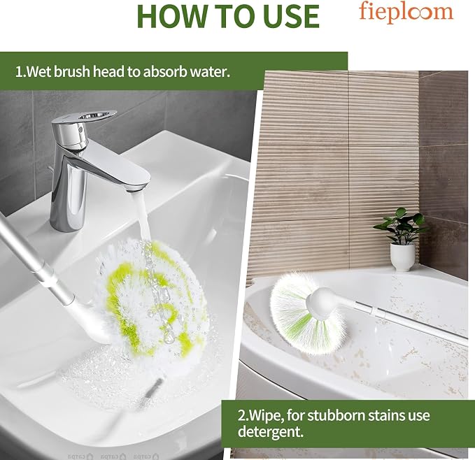 Tub Tile Scrubber Brush with 28" Extendable Pole, 1 Pc Non-Scratch Soft Tub Brush Mop, Bathroom Brush with Long Handle for Bathtub Shower Sink Basin Tile Wall