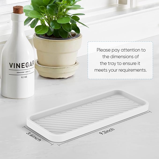 EG-SIPRO Kitchen Sink Organizer Tray,Sponge Holder for Kitchen Sink Bathroom Counter Tray Sponge Caddy Silicone Soap Holder for Soap dispenser, Bottle, Dishwashing Accessories(2-pack)