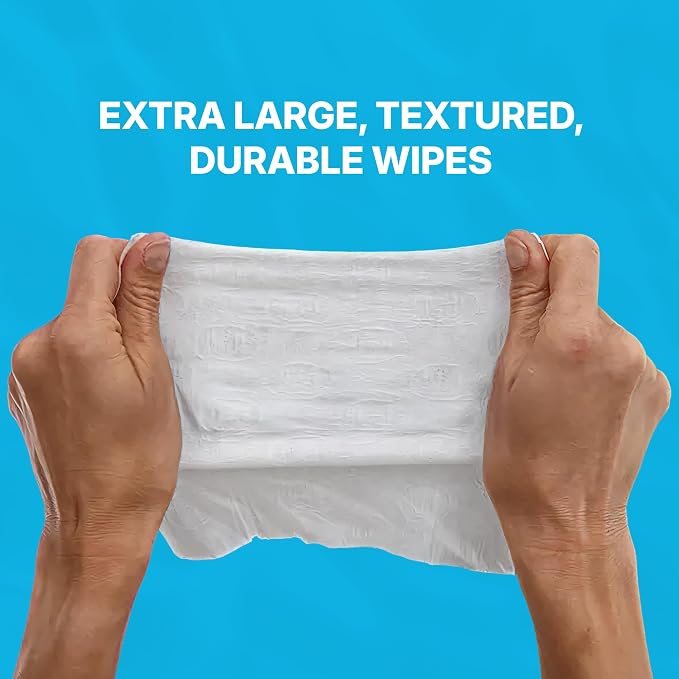WaterWipes Sensitive Whole Body Cleansing Wipes, 99.9% Purified Water, XL Textured Wipes, Incontinence Care, Fragrance Free, 360 Count