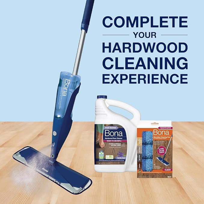 Bona Hardwood Floor Cleaner Refill - 128 fl oz - Lavender Thyme Scent | Residue-Free Floor Cleaning Solution Spray Mop and Spray Bottle Refill - For Wood Floors