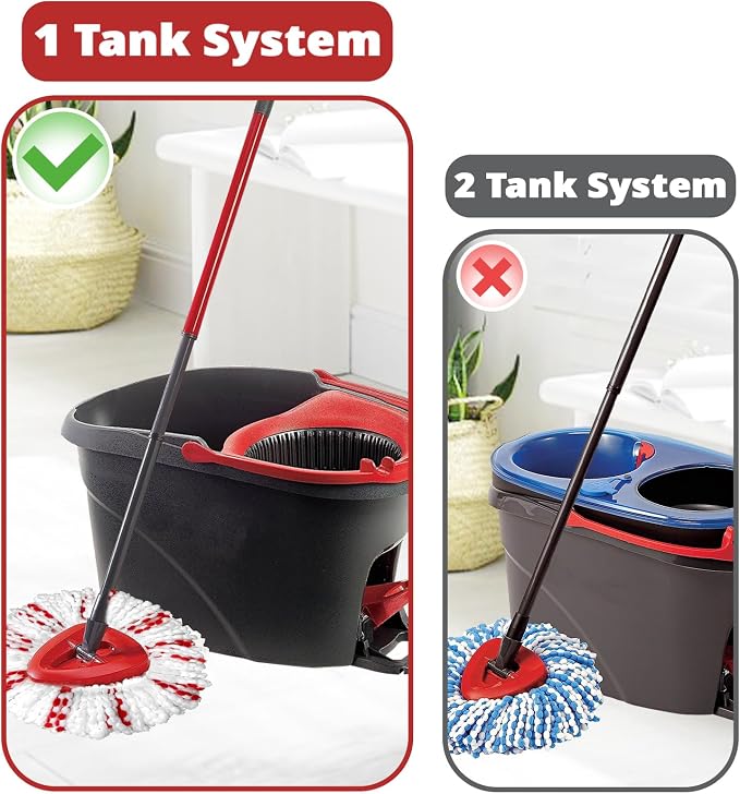 3 Pack Spin Mop Head Replacement for Easy Wring 1-Tank System | Mop Replace Head with 40% More Cleaning Power, Easy Cleaning, Microfiber and Machine Washable, 2026 New Version