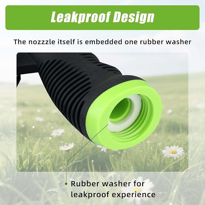 Garden Hose Nozzle Sprayer - 9 Spray Patterns, On Off Valve Heavy Duty Hose Sprayer Nozzle for Watering Plants & Lawns, Washing Cars & Pets - Outdoor Water Hose Nozzle Head Attachment