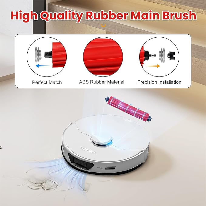 24 Pack Replacement Parts for Roborock S7 MaxV Ultra/S7 Pro Ultra Vacuum | 1 Main Brush, 1 Self-Cleaning Brush, 4 HEPA Filters, 4 Mop Pads, 6 Side Brushes, 6 Dust Bags, 1 Cleaning Brush, 1 Screwdriver